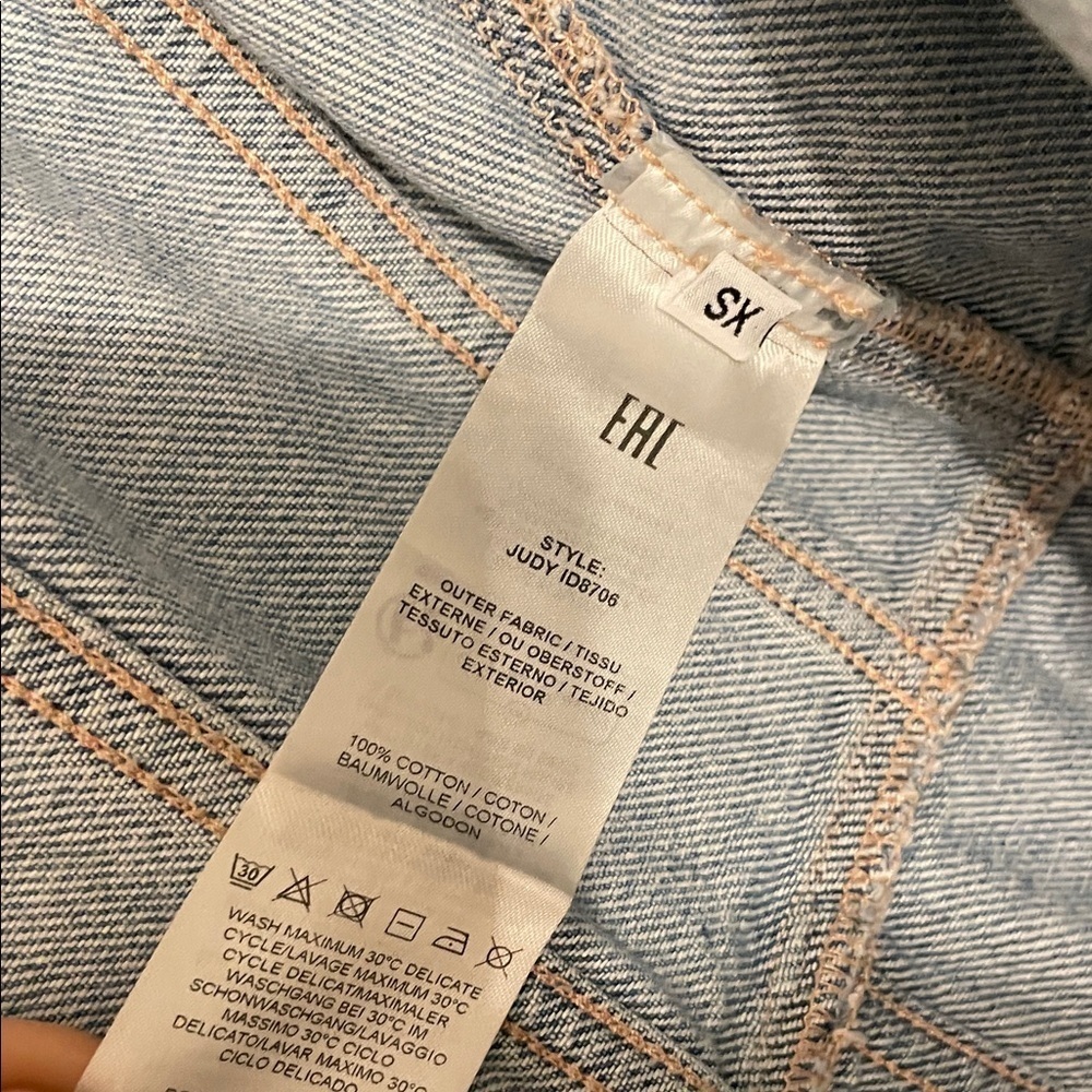 NWT Revolve Icon Denim Judy Mini Dress in Sky Denim Blue Women's Dress Size XS - Picture 9 of 10